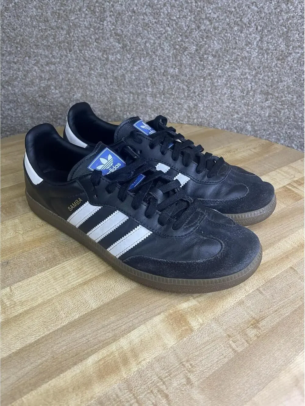 Adidas Samba Black and white stripe men’s size 9
